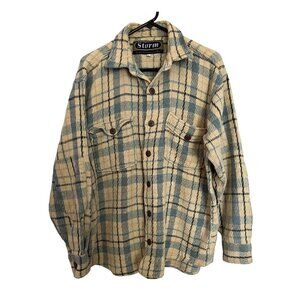 Vintage Storm by International News Plaid Outdoor Lumberjack Flannel Button Up
